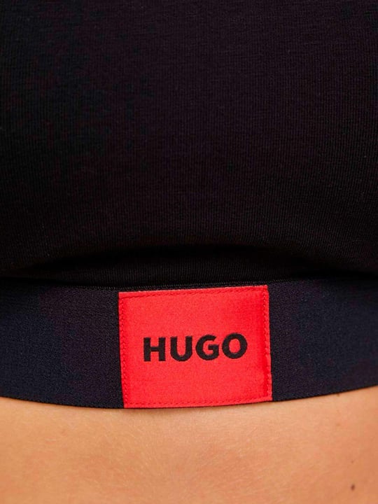 HUGO HUGO Kadın Yuvarlak Yaka Askılı Marka Logolu Siyah Spor Sütyen 50495869-001