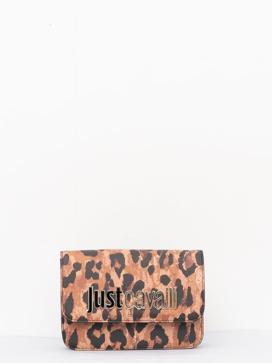 Just Cavalli Just Cavalli Kadın Marka Logolu Metal Tokalı Leopar Desenli Leopar Omuz Çantası 77RA4BBAZS766-633