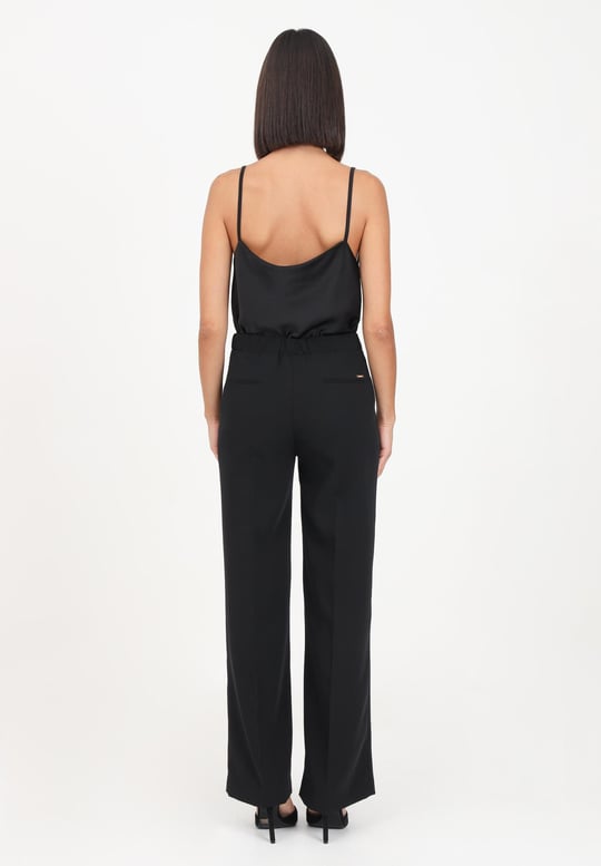 Liu Jo Lıu Jo Kadın Bol Paça Geniş Kesim Normal Bel Siyah Pantolon WF3148T7982-22222