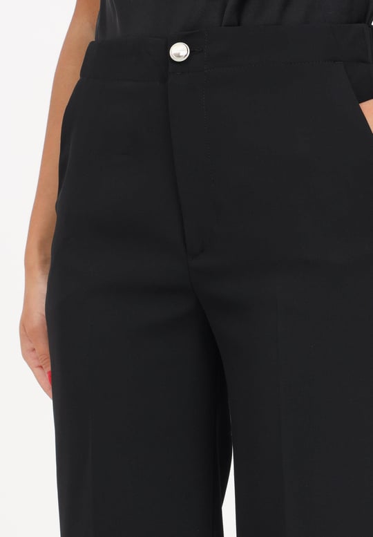 Liu Jo Lıu Jo Kadın Bol Paça Geniş Kesim Normal Bel Siyah Pantolon WF3148T7982-22222
