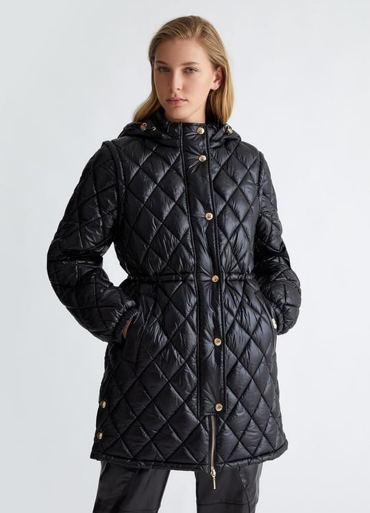 Liu Jo Lıu Jo Kadın Kapüşonlu Yaka Fermuar Kapamalı Lacivert Ceket TF4124 TS073-22222