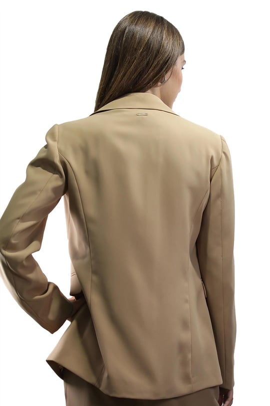 Liu Jo Lıu Jo Kadın Kruvaze Yaka Uzun Kollu Vatkalı Camel Ceket WF3093T7982-71320
