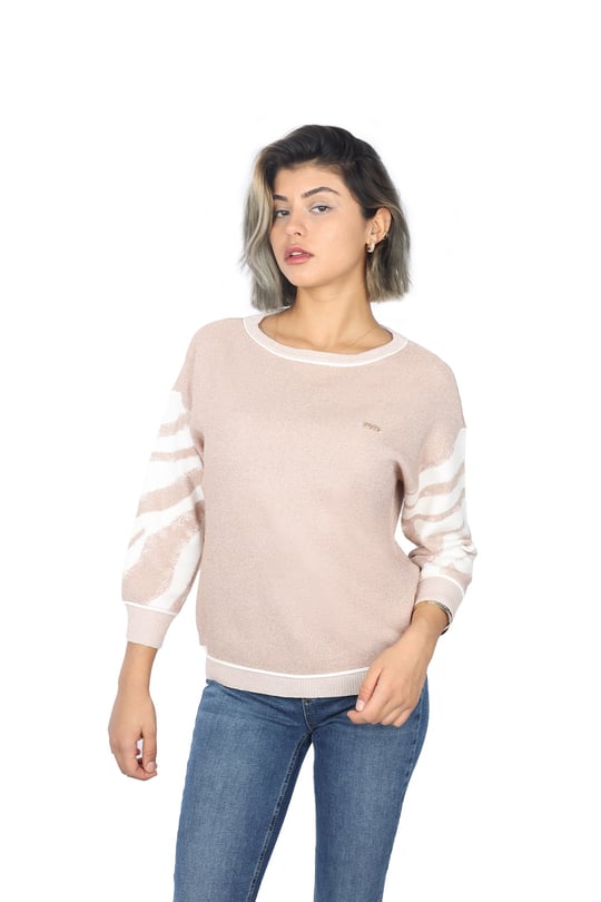 Liu Jo Lıu Jo Kadın Regular Fit Desenli Uzun Kol Pembe Kazak TF4110MS49I-A4272