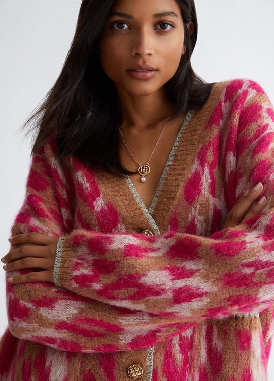 Liu Jo Lıu Jo Kadın Relaxed Fit Pamuklu Düğmeli Pembe Hırka MF3162MAG71-Q9953