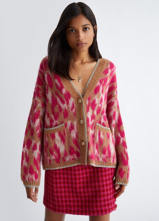 Liu Jo Lıu Jo Kadın Relaxed Fit Pamuklu Düğmeli Pembe Hırka MF3162MAG71-Q9953