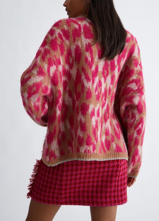 Liu Jo Lıu Jo Kadın Relaxed Fit Pamuklu Düğmeli Pembe Hırka MF3162MAG71-Q9953