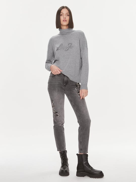 Liu Jo Lıu Jo Kadın Yüksek Bel Süper Skinny Rahat Gri Jeans UF3035D4860-88263