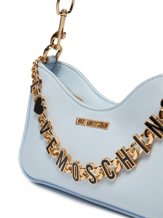 Love Moschino Love Moschino Kadın Deri Logo ve Zincir Detaylı Mavi Omuz Çantası JC4070PP1ML13-71A