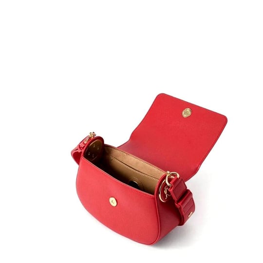 Love Moschino Love Moschino Kadın Deri Ayarlanabilir Askı Metal Logo Kırmızı Omuz Çantası JC4374PP0NKF0-500