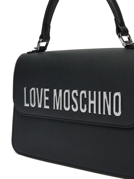 Love Moschino Love Moschino Kadın Kabartma Logolu Ayarlanabilir Omuz Askılı Manyetik Kapamalı Siyah1 Omuz Çantası JC4032PP1MKD0-00B
