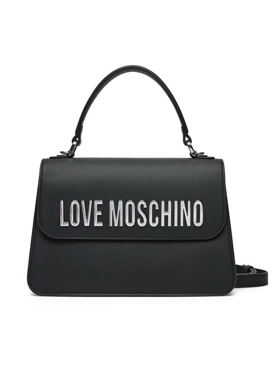 Love Moschino Love Moschino Kadın Kabartma Logolu Ayarlanabilir Omuz Askılı Manyetik Kapamalı Siyah1 Omuz Çantası JC4032PP1MKD0-00B