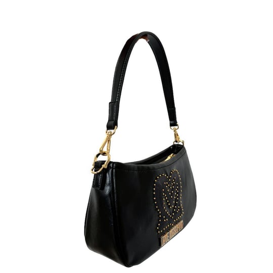 Love Moschino Love Moschino Kadın Kalın Kısa Kulp Deri Fermuar Kapama Siyah Omuz Çantası JC4381PP0NKT0-000