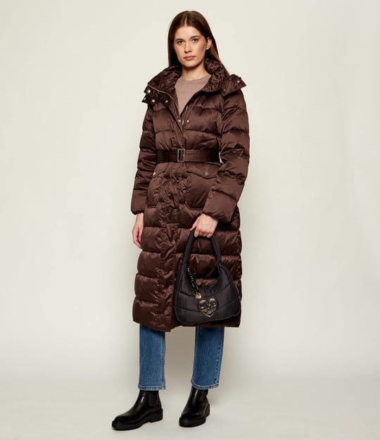 Love Moschino Love Moschino Kadın Kumaş Kapitoneli Metal Tokalı Fermuar Kapama Siyah Omuz Çantası JC4349PP0NKY1-00A