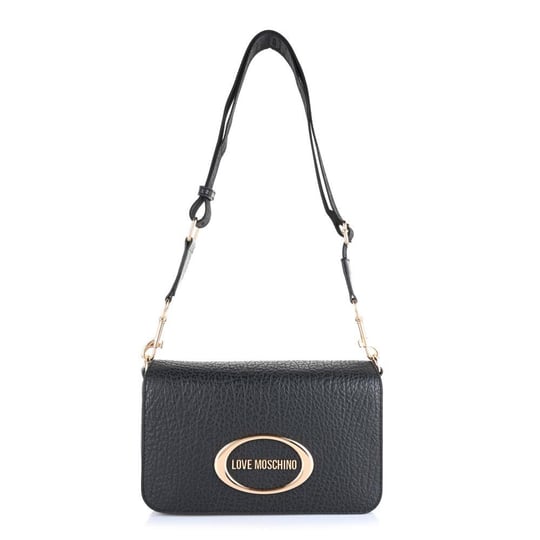 Love Moschino Love Moschino Kadın Metal Logo Fermuar Kapama Deri Kısa Kulp Siyah Omuz Çantası JC4339PP0NK14-00A