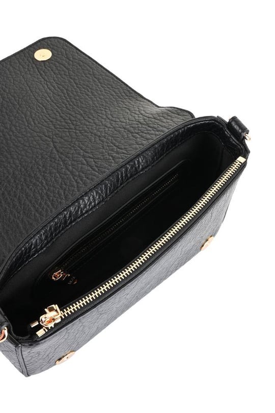 Love Moschino Love Moschino Kadın Metal Logo Fermuar Kapama Deri Kısa Kulp Siyah Omuz Çantası JC4339PP0NK14-00A