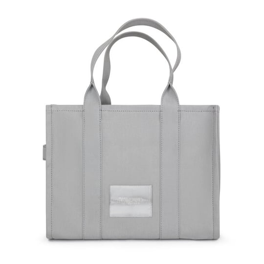 Marc Jacobs Marc Jacobs Kadın Logo Desenli Fermuarlı Pamuklu Kanvas Gri Omuz Çantası M0016156-050