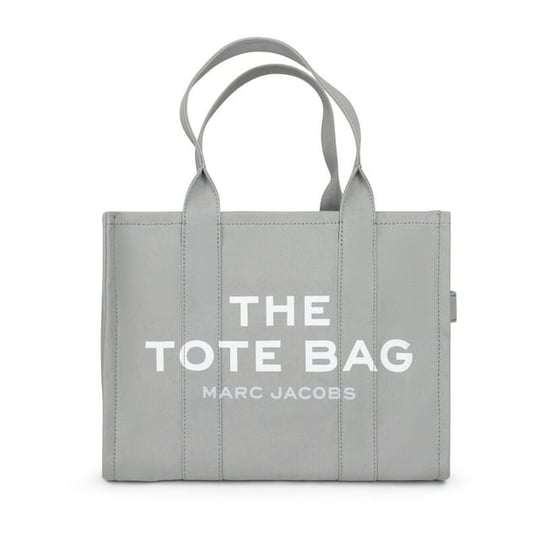 Marc Jacobs Marc Jacobs Kadın Logo Desenli Fermuarlı Pamuklu Kanvas Gri Omuz Çantası M0016156-050