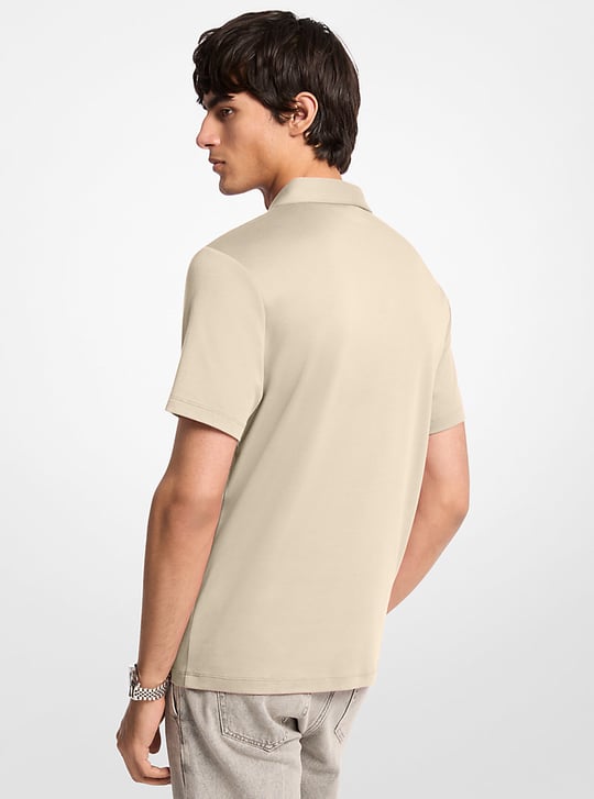 Michael Kors Michael Kors Erkek %100 Pamuklu Logolu Kısa Kollu Bej Polo Yaka T-Shirt CS15073C93-STONE