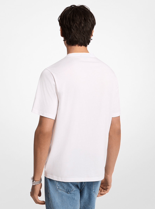 Michael Kors Michael Kors Erkek Bisiklet Yaka Kısa Kol Günlük Beyaz T-Shirt CR652T1FV4-WHITE