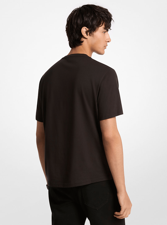 Michael Kors Michael Kors Erkek Bisiklet Yaka Kısa Kol Günlük Siyah T-Shirt CR652T1FV4-BLACK