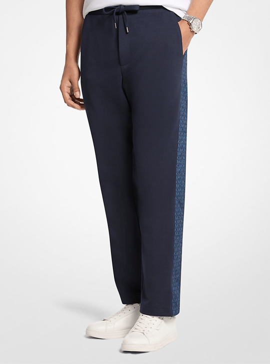 Michael Kors Michael Kors Erkek Lastikli Bağlamalı Bel Daralan Paça Regular Fit Lacivert Pantolon CF552Q65MF-MIDNIGHT