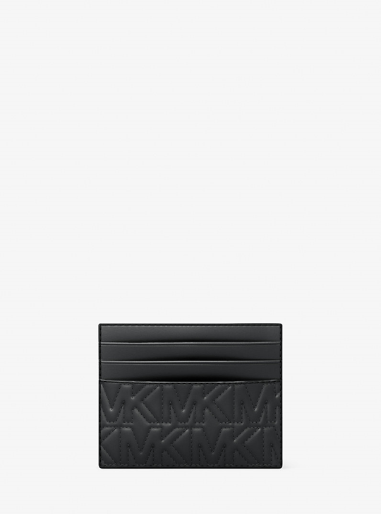 Michael Kors Michael Kors Erkek Logolu Deri Kart Bölmeli Günlük Kullanım Siyah Cüzdan 39R6SHDD2L-BLACK
