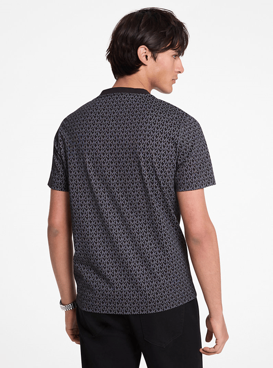 Michael Kors Michael Kors Erkek MK Desen Kısa Kol Bisiket Yaka Regular Fit Siyah T-Shirt CS5529A5KS-BLACK