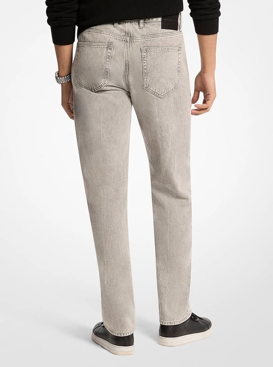 Michael Kors Michael Kors Erkek Normal Bel Boru Paça Cep Detay Denim Kumaş Gri Jeans CS5900KHP4-LTCONCRT