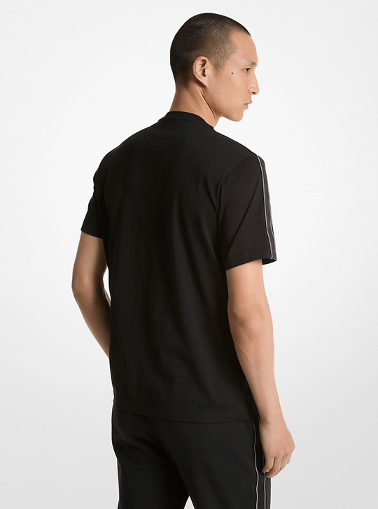 Michael Kors Michael Kors Erkek Pamuklu Bisiklet Yaka Kısa Kollu Siyah T-Shirt CT4524E1V2-BLACK