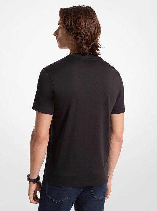Michael Kors Michael Kors Erkek Regular Fit Pamuklu Bisiklet Yaka Kısa Kollu Siyah T-Shirt CB95FJ2C93-BLACK
