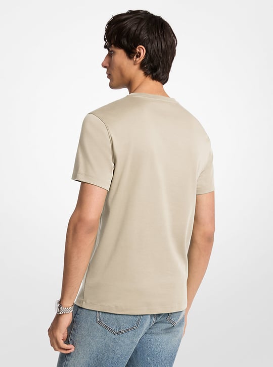 Michael Kors Michael Kors Erkek Regular Fit Bisiklet Yaka Marka Logolu Kısa Kollu Bej T-Shirt CF15FJ2C93-STONE