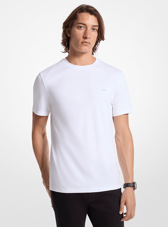 Michael Kors Michael Kors Erkek Regular Fit Pamuklu Bisiklet Yaka Kısa Kollu Beyaz T-Shirt CB95FJ2C93-WHITE