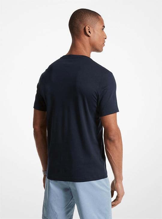 Michael Kors Michael Kors Erkek Regular Fit Pamuklu Bisiklet Yaka Kısa Kollu Lacivert T-Shirt CB95FJ2C93-MIDNIGHT