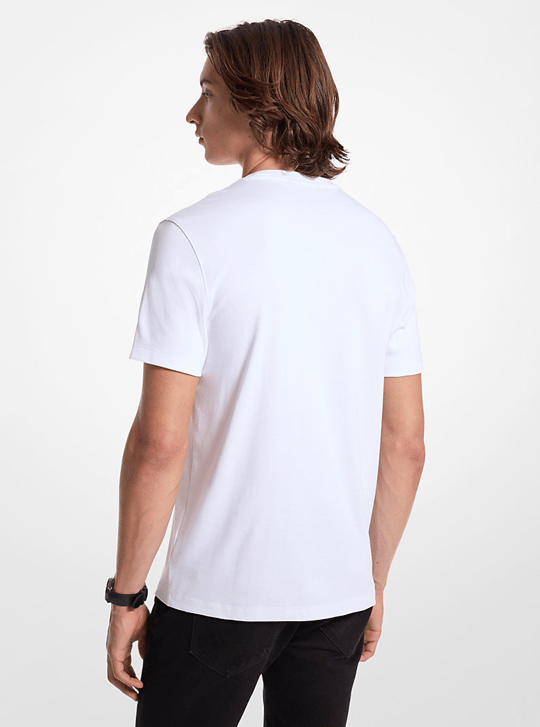 Michael Kors Michael Kors Erkek Regular Fit Pamuklu Bisiklet Yaka Kısa Kollu Beyaz T-Shirt CB95FJ2C93-WHITE