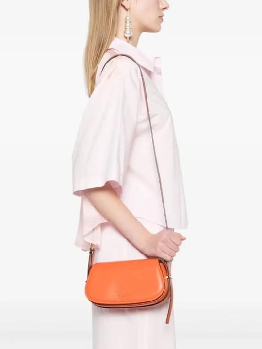 Michael Kors Michael Kors Kadın Ayarlanabilir Omuz Askılı %100 Deri Metalik Logo Kabartmalı Manyetik Kapamalı Turuncu Omuz Çantası 32S5GL0C1L-ORNGPNCH