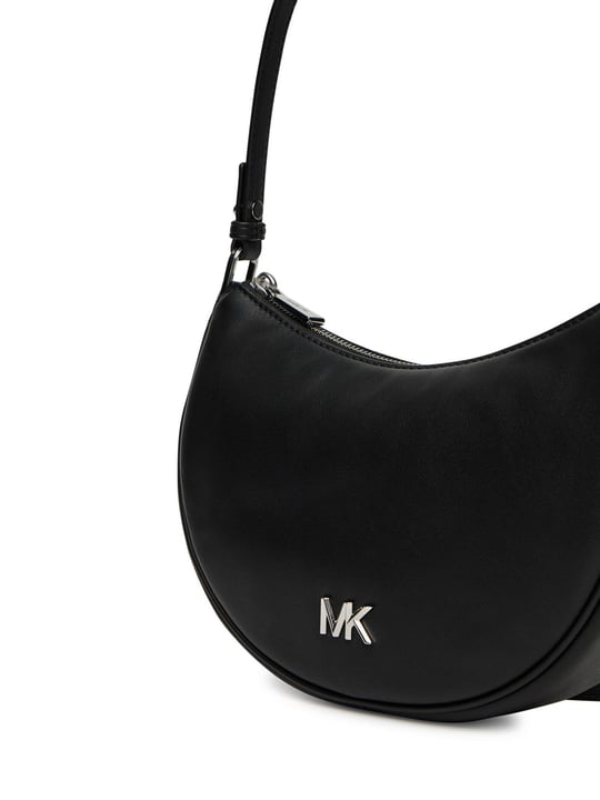 Michael Kors Michael Kors Kadın Çıkarılabilir ve Ayarlanabilir Omuz Askılı Fermuar Kapamalı Metalik Logo Kabartmalı Deri Siyah Omuz Çantası 32S5S8QU1L-BLACK