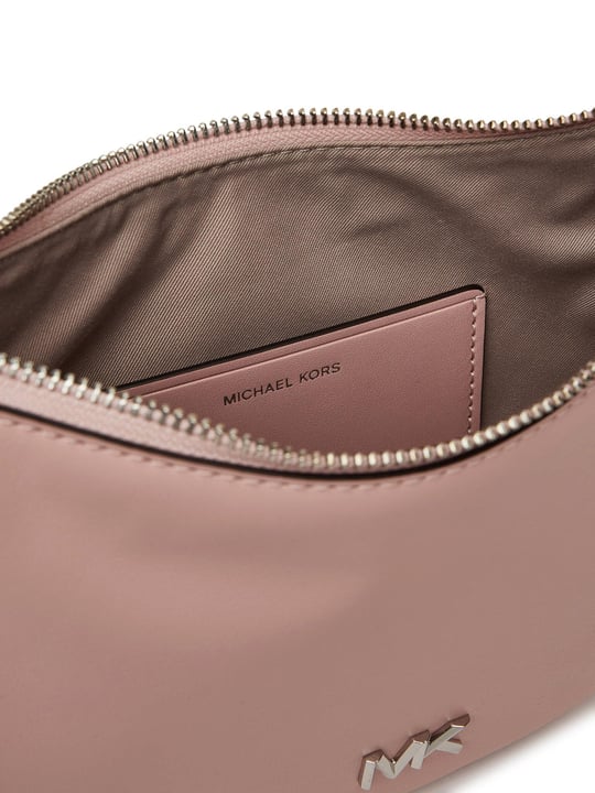 Michael Kors Michael Kors Kadın Çıkarılabilir ve Ayarlanabilir Omuz Askılı Fermuar Kapamalı Metalik Logo Kabartmalı Deri Pembe Omuz Çantası 32S5S8QU1L-SMOKEYROSE