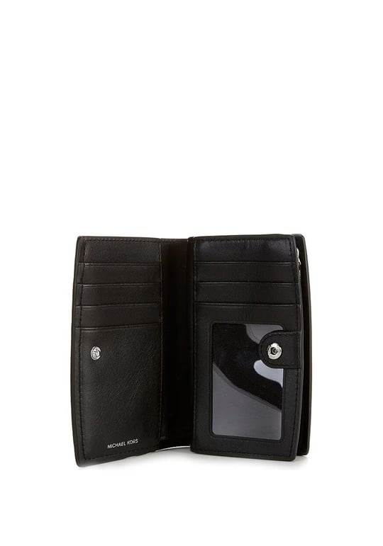 Michael Kors Michael Kors Kadın Kart ve Nakit Bölmeli Fermuarlı Ve Çıtçıt Kapama Deri Siyah Cüzdan 32S5SYTZ2L-BLACK