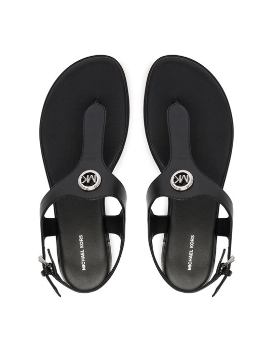 Michael Kors Michael Kors Kadın Metalik Logo Detaylı Rahat Taban Deri Siyah Sandalet 40R6VAFS2L-BLACK