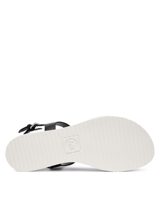 Michael Kors Michael Kors Kadın Metalik Logo Detaylı Rahat Taban Deri Siyah Sandalet 40R6VAFS2L-BLACK