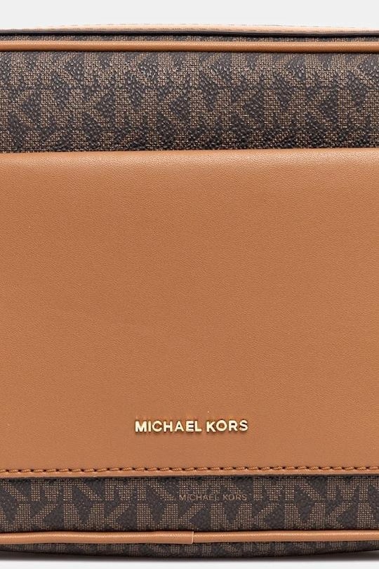 Michael Kors Michael Kors Kadın MK Yazı Desen Ön Bölüm Deri Cep Ayarlanabilir Askı Kahverengi Omuz Çantası 32R5G5VC9B-BRNACORN