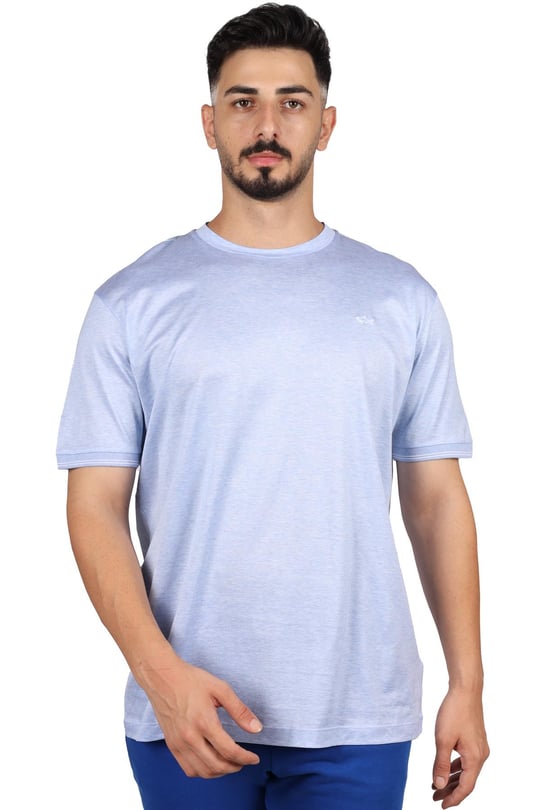 Paul Shark Paul Shark Erkek %100 Pamuklu Regular Fit Kısa Kollu Mavi1 T-Shirt 22411083-223