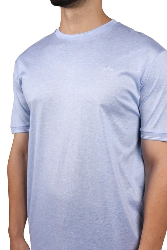 Paul Shark Paul Shark Erkek %100 Pamuklu Regular Fit Kısa Kollu Mavi1 T-Shirt 22411083-223