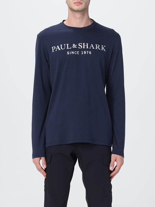 Paul Shark Paul Shark Erkek %100 Pamuklu Basic Uzun Kollu Sıfır Yaka Marka Logolu Lacivert2 T-Shirt 11311630A-013