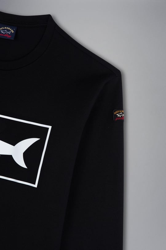 Paul Shark Paul Shark Erkek Baskılı Organik Pamuklu Siyah T-Shirt 12311649-011