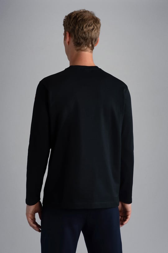 Paul Shark Paul Shark Erkek Baskılı Organik Pamuklu Siyah T-Shirt 12311649-011