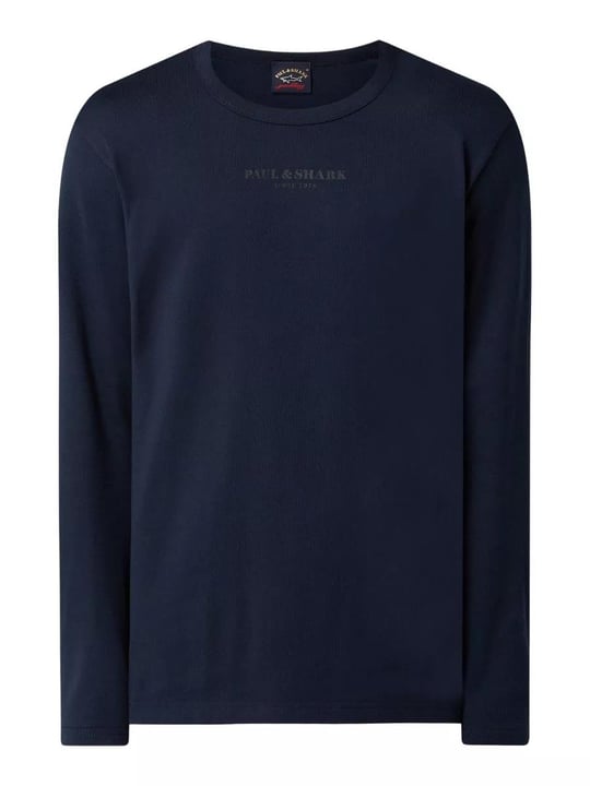 Paul Shark Paul Shark Erkek Baskılı Regular Fit Pamuklu Mavi Kazak 11311636-013