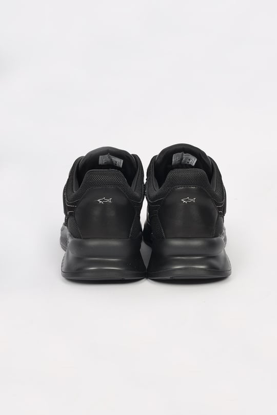 Paul Shark Paul Shark Erkek Deri ve File Detaylı Nefes Alabilen Düşük Bilekli Siyah Sneaker 16318020-011