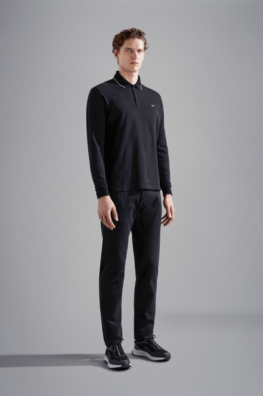 Paul Shark Paul Shark Erkek Dokuma Kumaş  Normal Bel  Düz Model Siyah Pantolon 14314055-011