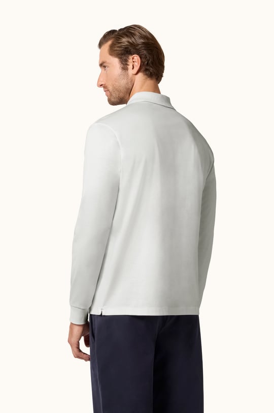 Paul Shark Paul Shark Erkek Düğme Kapama Uzun Kol Polo Yaka Reqgular Fit Beyaz-Altın Polo Yaka T-Shirt 15311727-46E